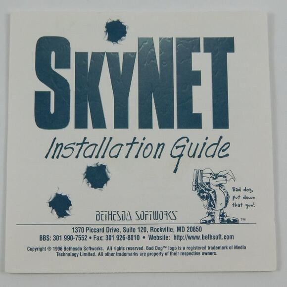 SkyNet 1996 Video Game User Manual - Picture 4 of 4